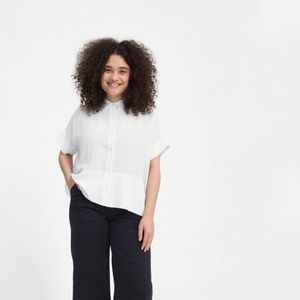 Everlane Clean Silk Short-Sleeve Square Shirt